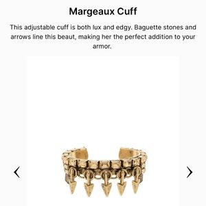 Dylanlex Margauex Cuff in gold. Cool, edgy, adjustable.  Barely worn!